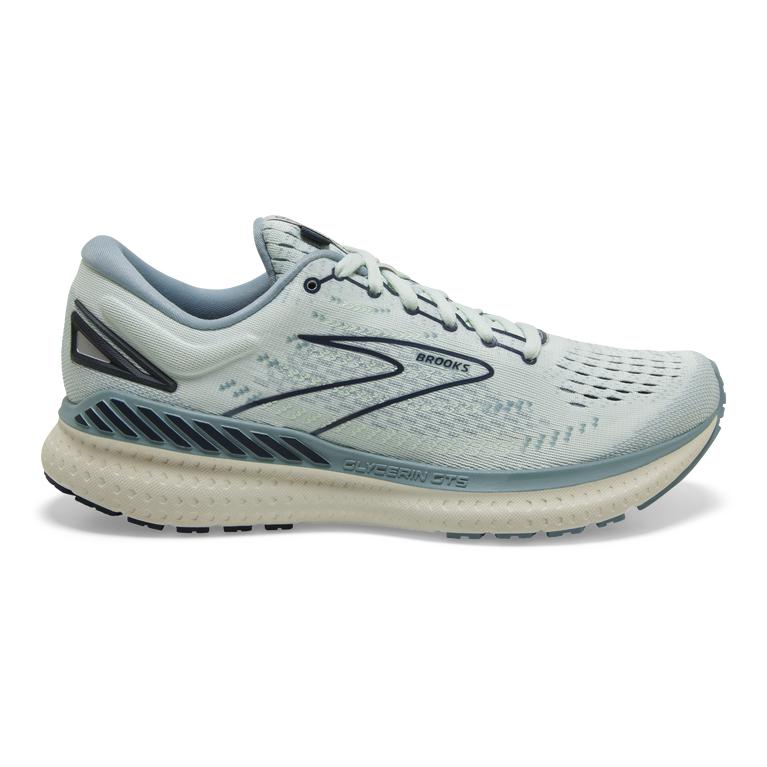 Brooks GLYCERIN GTS 19 Max Cushion Road Running Shoes Womens Online - Mint Aqua Glass/Whisper White/